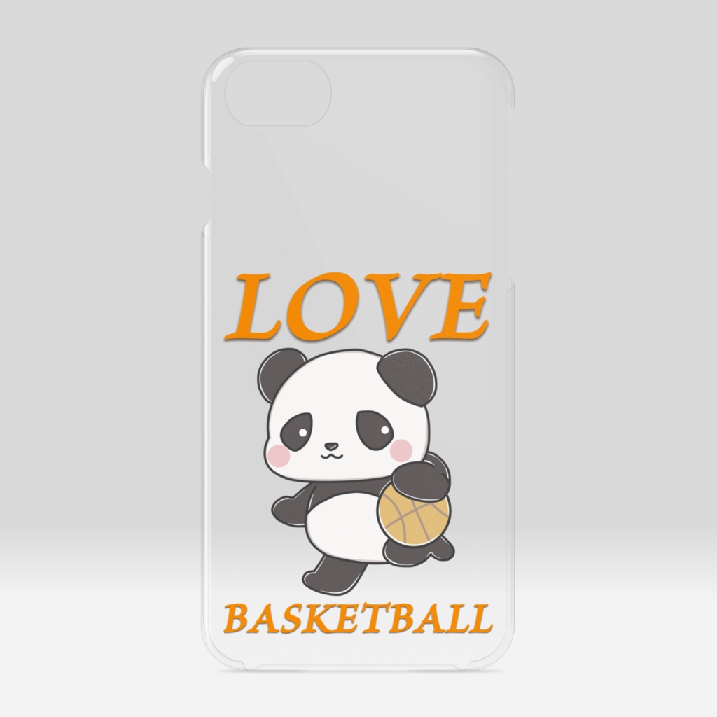 パンダのLOVE BASKETBALL クリアiPhoneケース