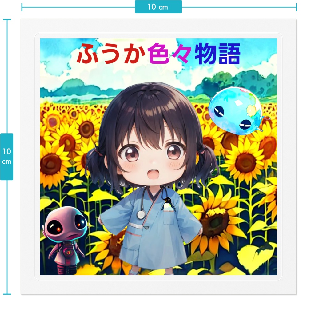 ふうか色々物語1 ひまわり ステッカー