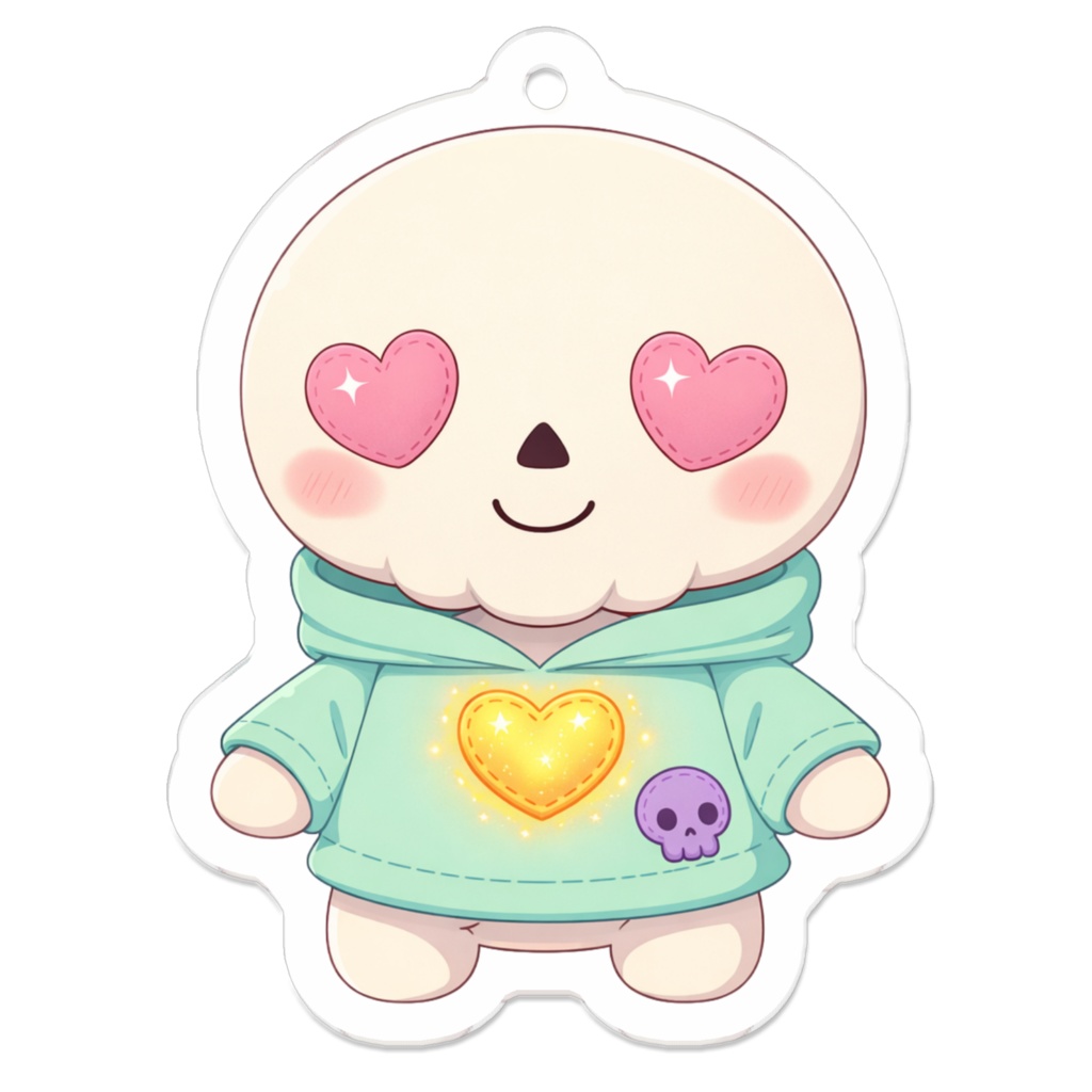 Mimi（ミミ） 02 ミントパーカー アクリルキーホルダー（50×50mm）