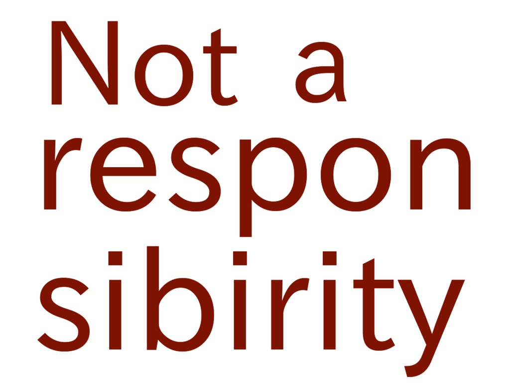 Not a responsibirity