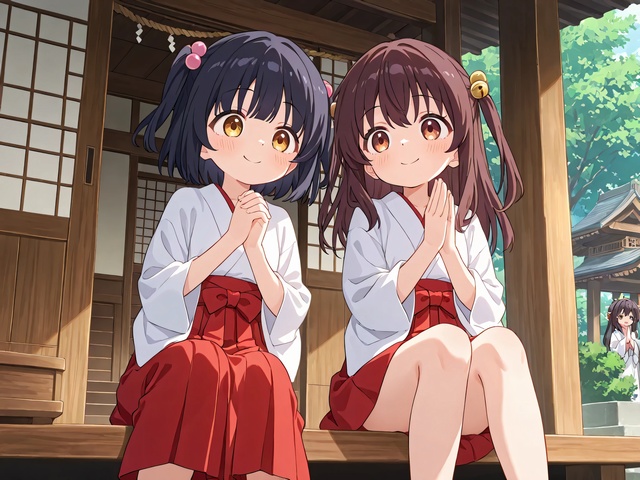 No001_01,神社でお参りする女の子、3タイプ、12枚