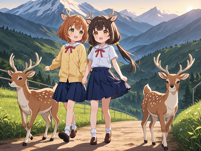No003_02,鹿さんと一緒、3タイプ、12枚