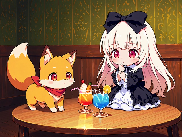  公開中 No004_02,カクテルパーティ_きつねさん、３タイプ,12枚
