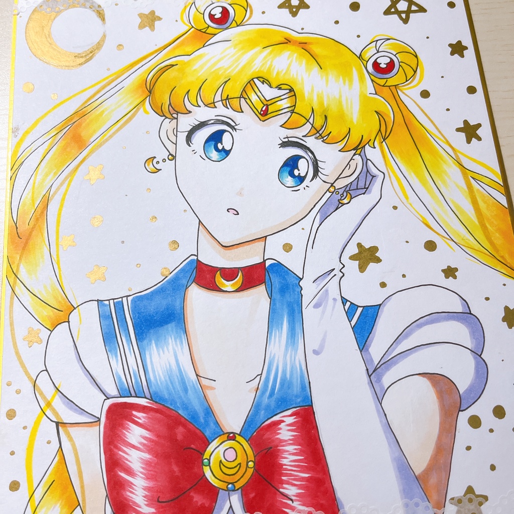 月野うさぎ 手描きイラスト