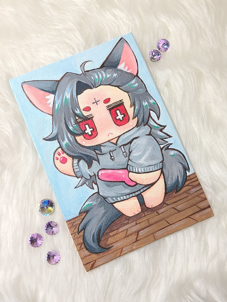 黒猫サタンミニキャライラスト