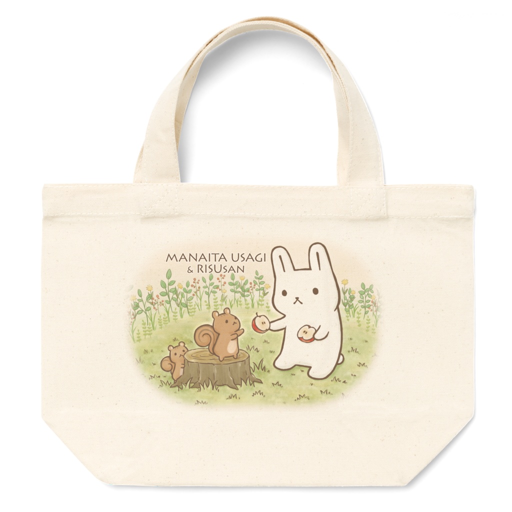 まな板うさぎと森のリスさんランチトートバッグ