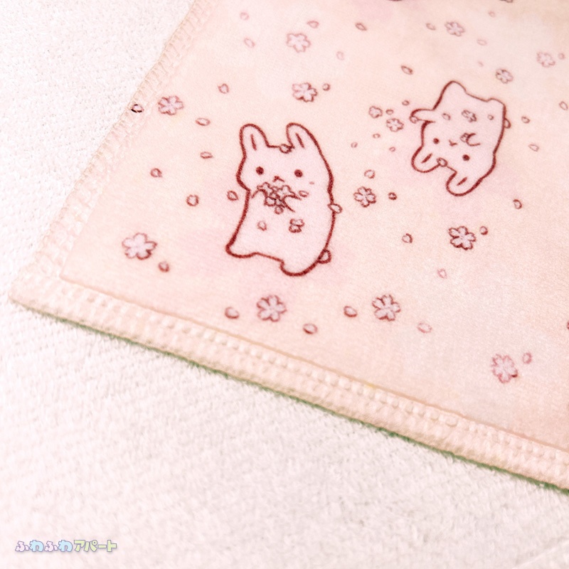 桜のまな板うさぎハンカチタオル