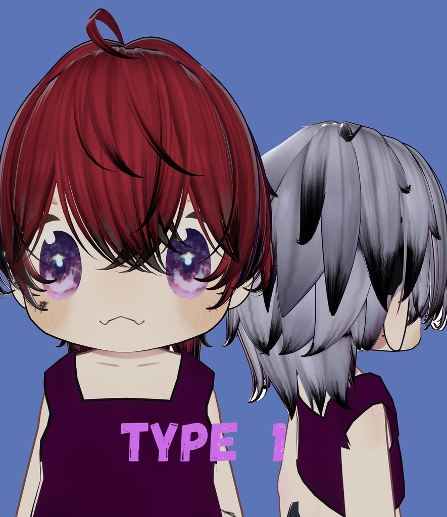 【VRC想定】【無造作ショートネオウルフ 】Ver.2 texture hair