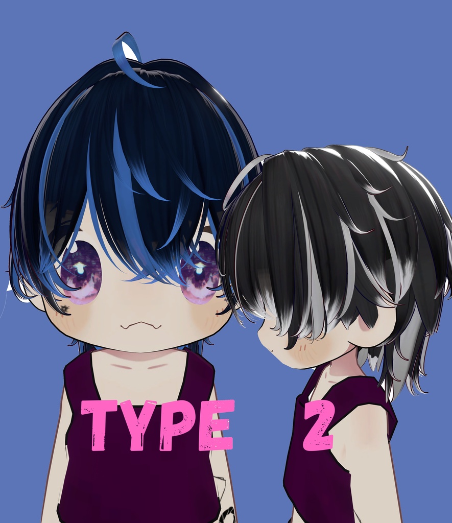 【VRC想定】【無造作ショートネオウルフ 】Ver.2 texture hair