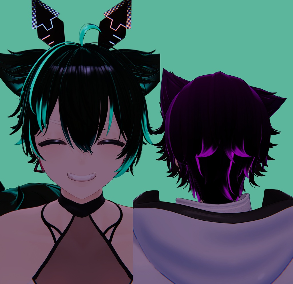 【オリジナル3Dモデル】 方-Kanata- #BLUESTELLA, Hair texture