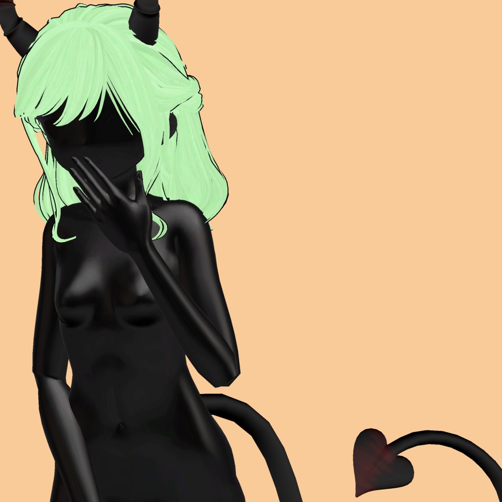 ❥・ Evil Bob Hair ⸜❤️⸝ (Tail and Horns)