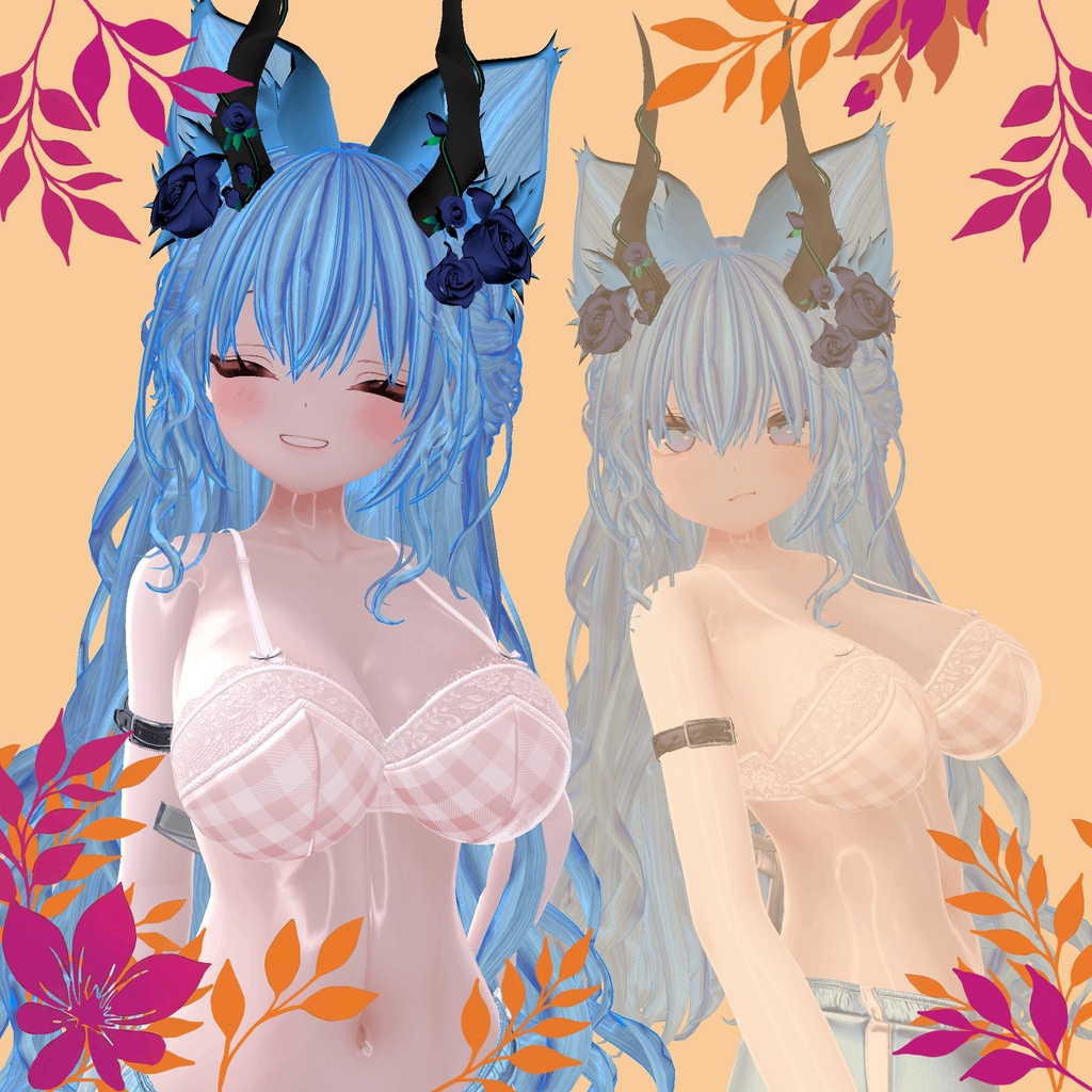 ❥・Rose Horn Waves Hair