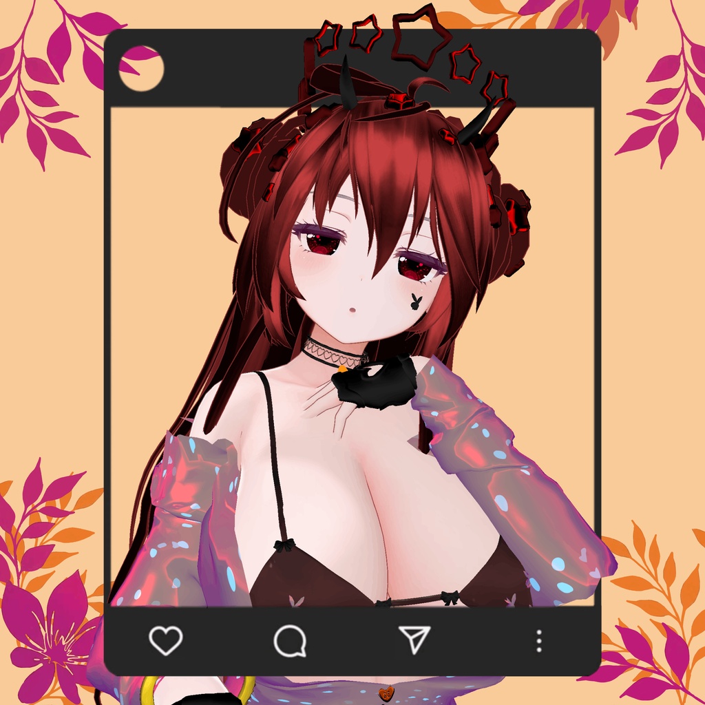 Rosy Hair Bun. (horns and stars)