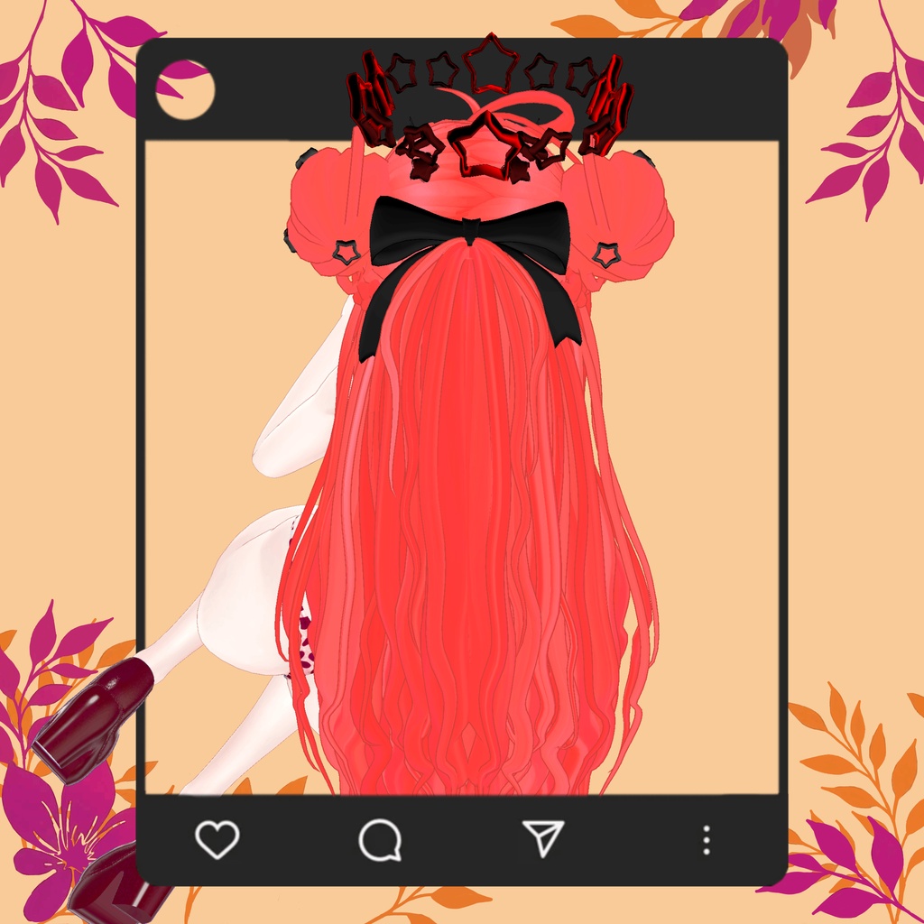 Rosy Hair Bun. (horns and stars)