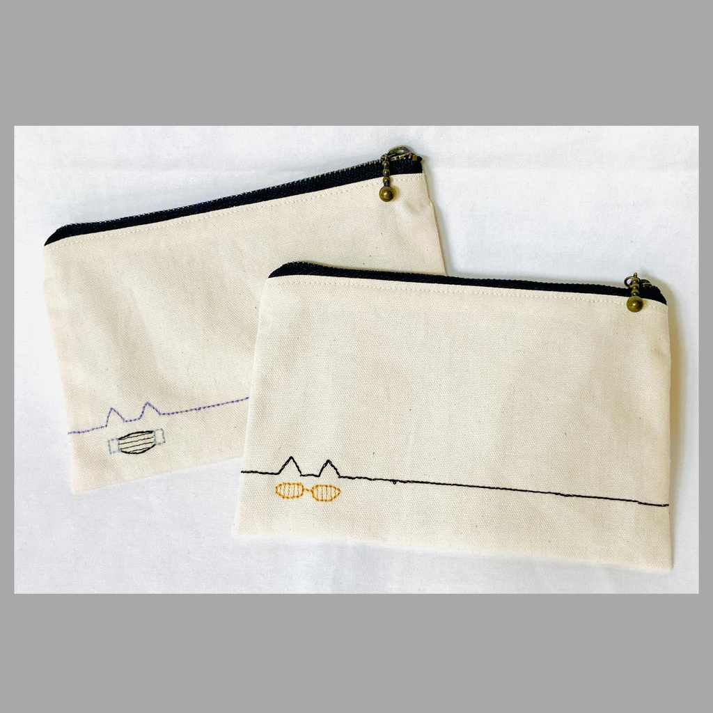 【捕縛布師弟】イメージ刺繡フラットポーチ