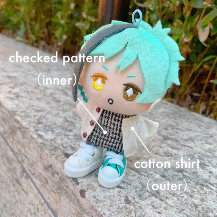 【前後2way】インナーにもなるチェック柄ジャケット 10cmぬい用
