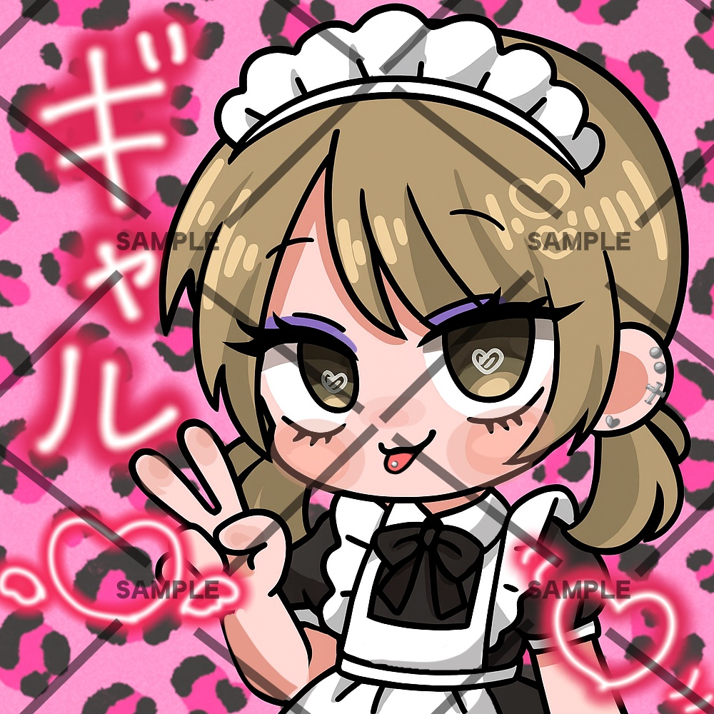 【デフォルメアイコン】平成ギャル×メイドちゃん💖SNS・配信にも◎