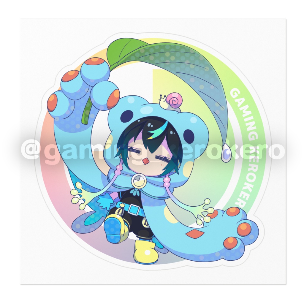 雨の日ケロケロステッカー