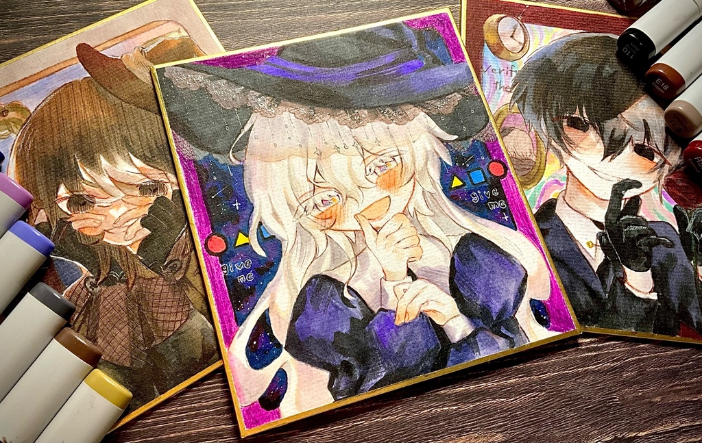 【色紙】4月2日、ゼラニウムの下で。