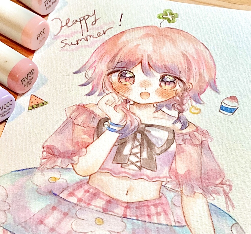 【切り取り原画】はっぴーさまー!ルナハちゃん💞