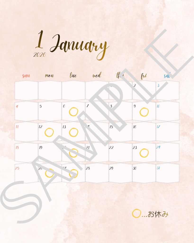 2026年カレンダー