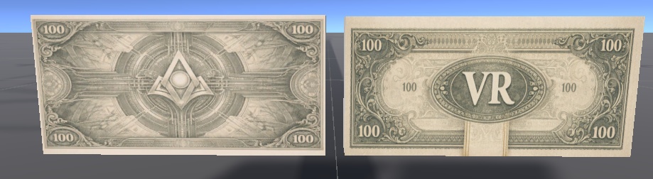 VR世界のお金(札束)