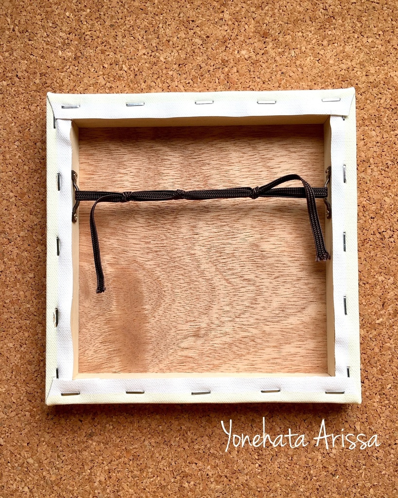 複製画「ヒッコリー柄のオーバーオールシーズー」キャンバスS0サイズ