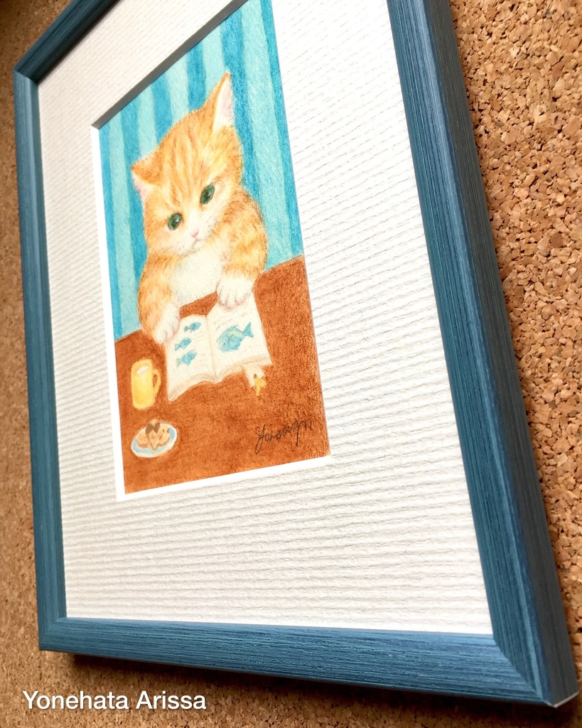 原画作品「本を読む茶トラ猫」 - よねありのお絵描き屋さん - BOOTH