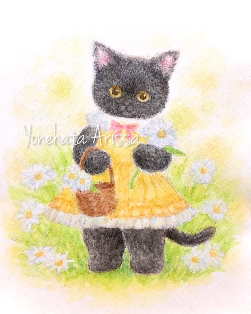 原画作品「黒猫とマーガレット」