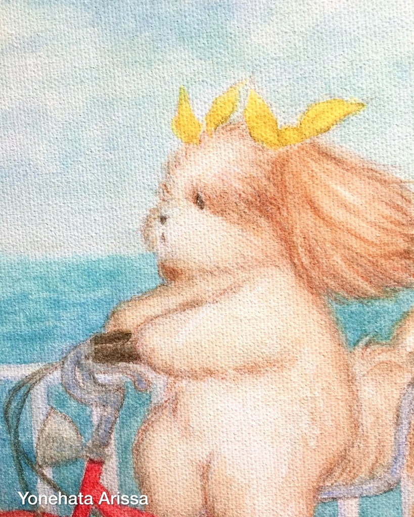 複製画「シーサイド・サイクリング・シーズー」キャンバスF4サイズ