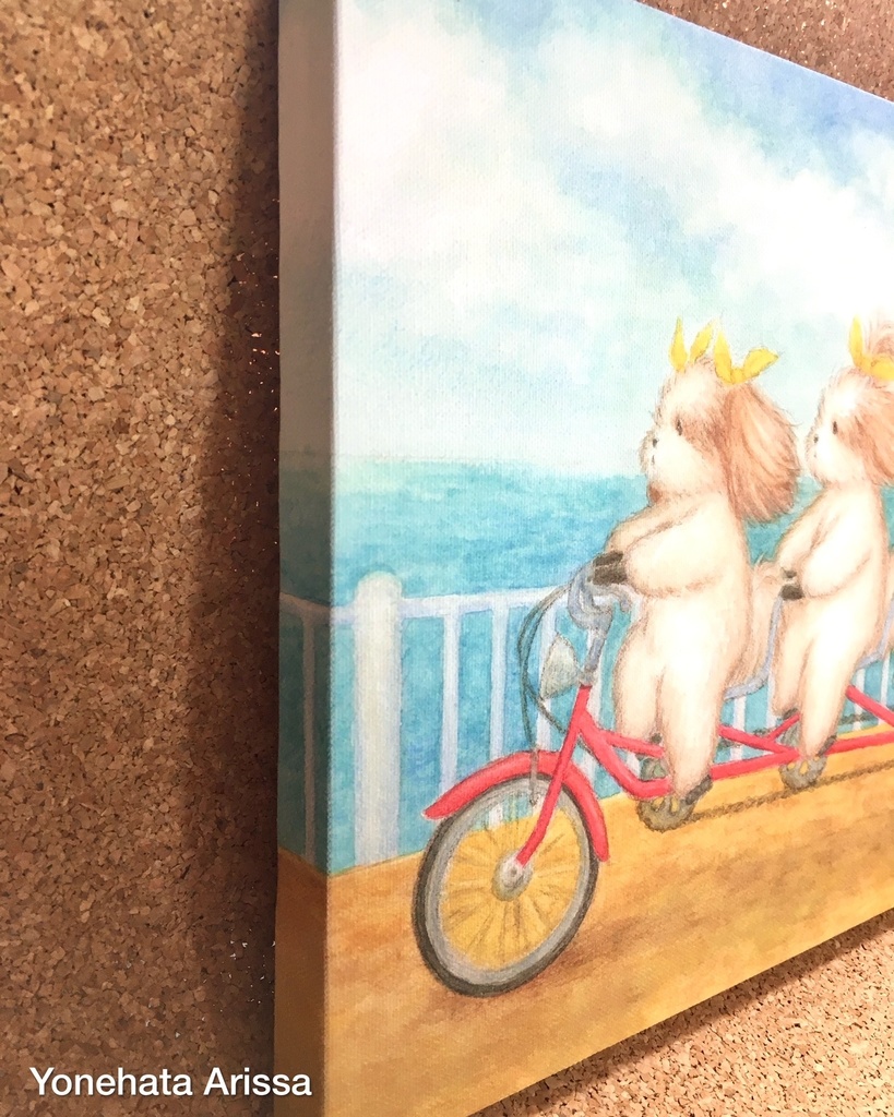 複製画「シーサイド・サイクリング・シーズー」キャンバスF4サイズ