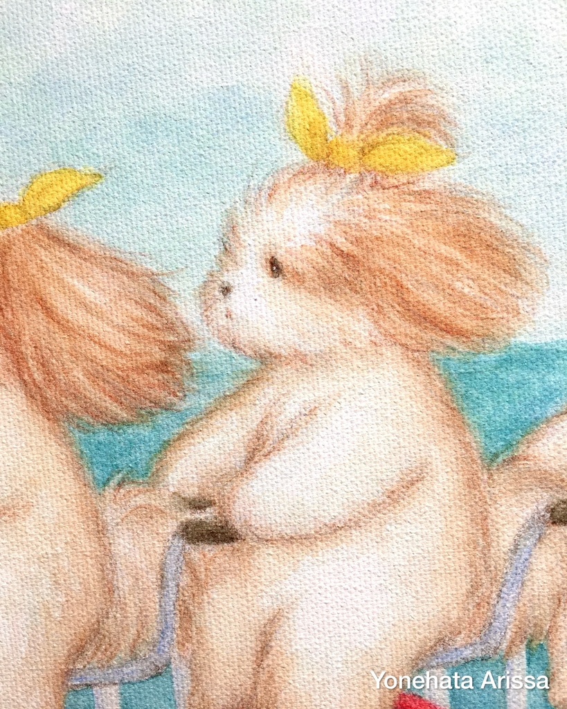 複製画「シーサイド・サイクリング・シーズー」キャンバスF4サイズ