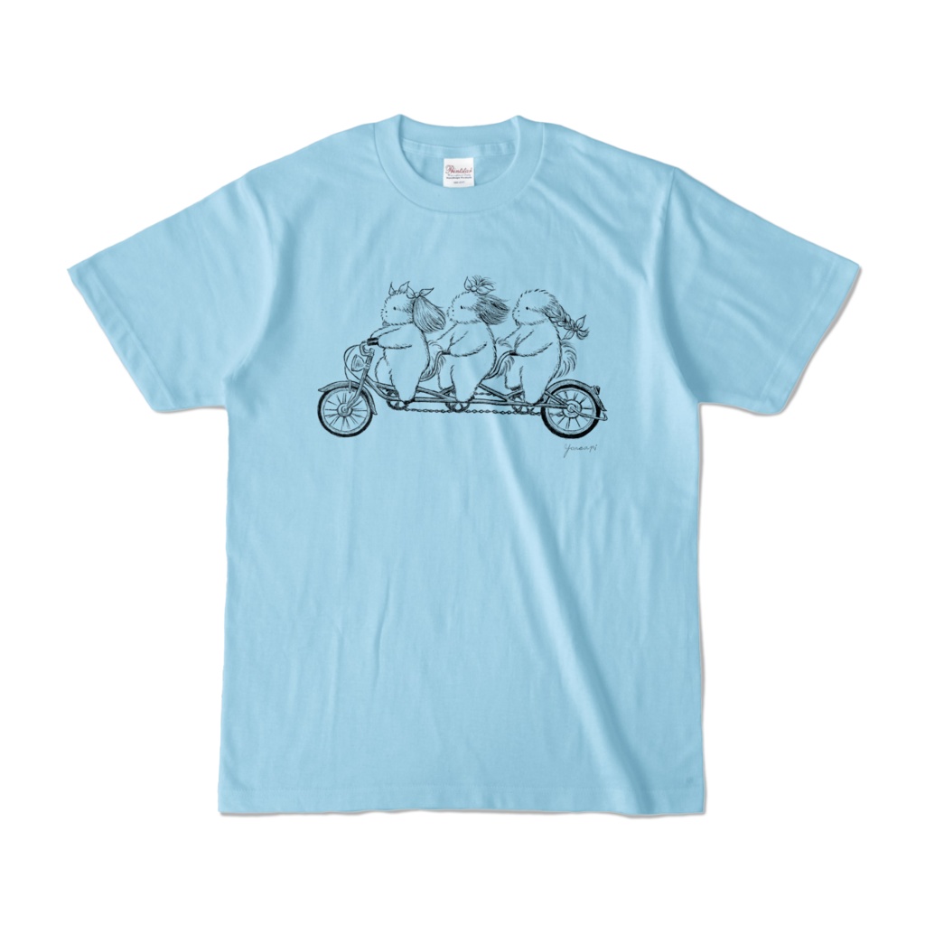 カラーTシャツ「サイクリング・シーズー」ライトブルー/ライトピンク