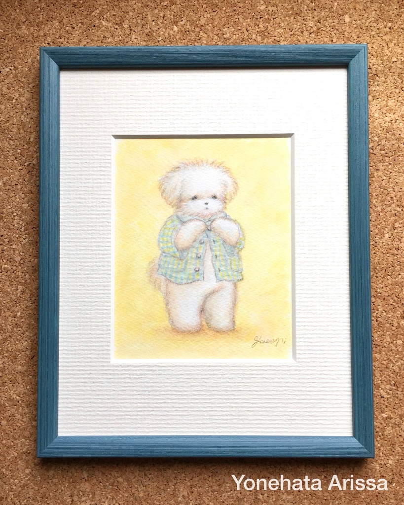 原画作品「シャツを着るマルチーズ」