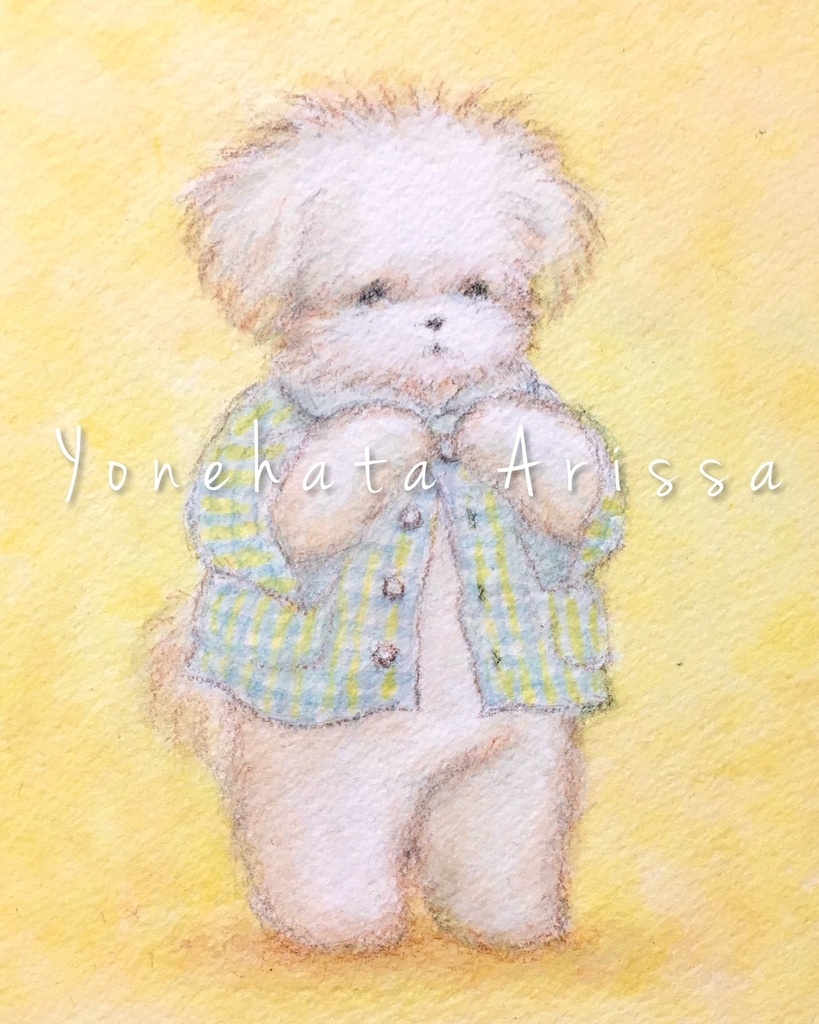 原画作品「シャツを着るマルチーズ」