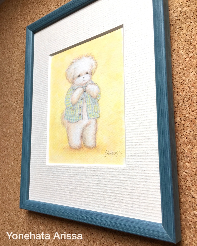 原画作品「シャツを着るマルチーズ」