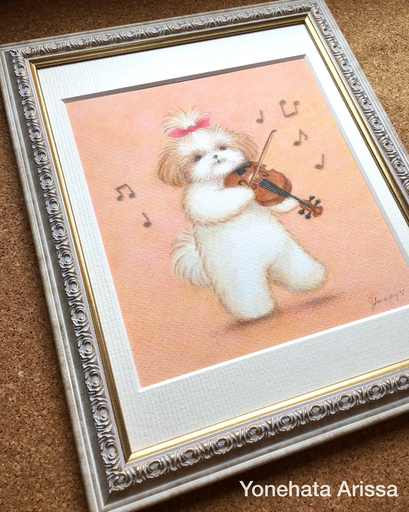 原画作品「バイオリンを弾くシーズー」