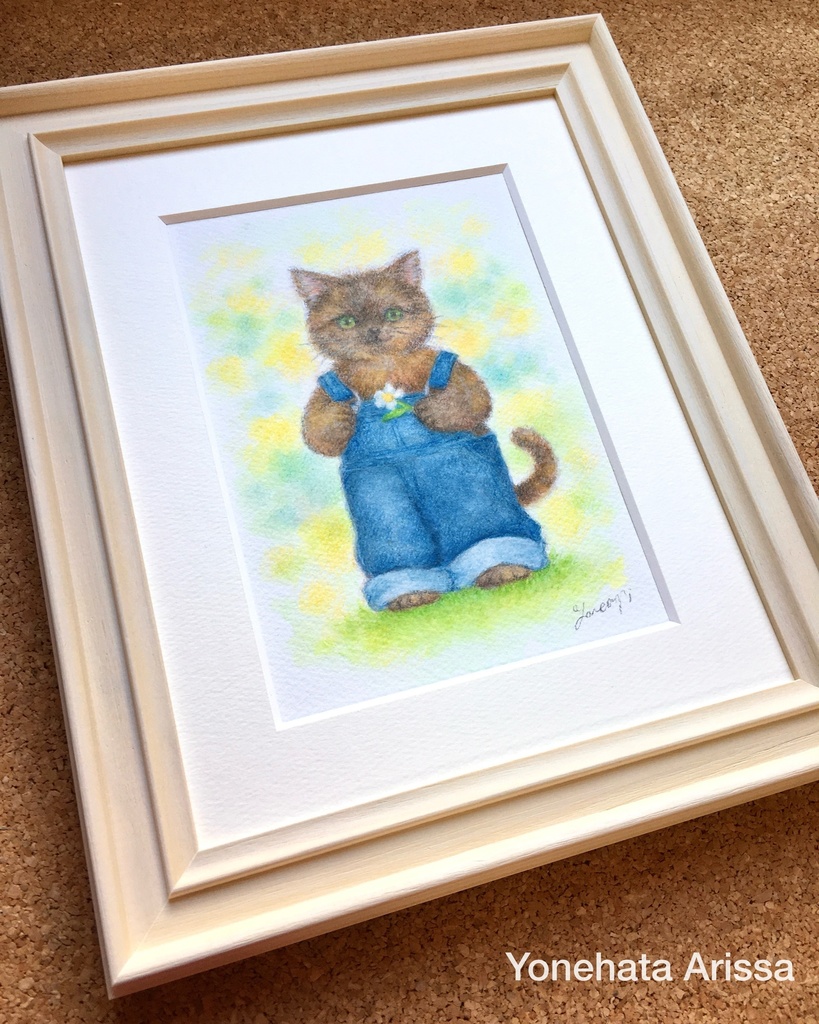 原画作品「オーバーオールを着たサビ猫」