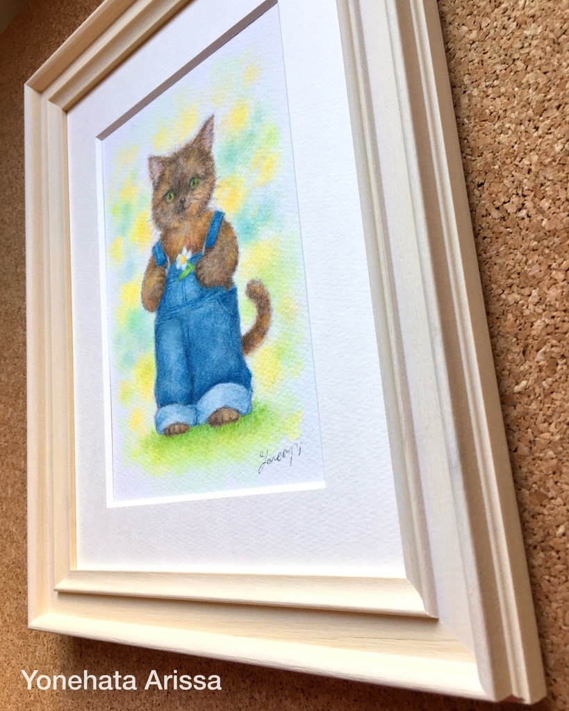 原画作品「オーバーオールを着たサビ猫」