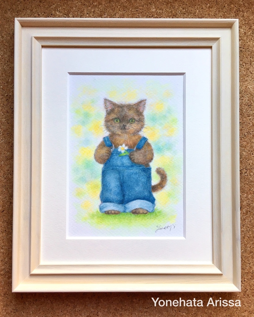 原画作品「オーバーオールを着たサビ猫」