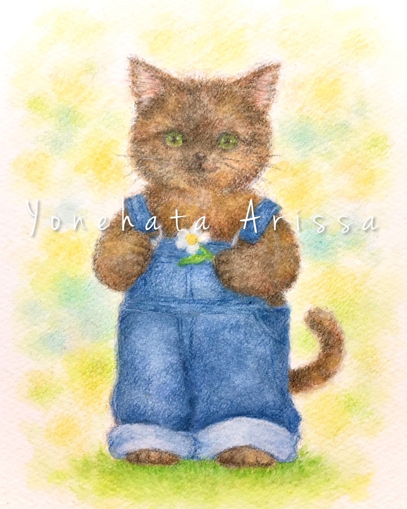 原画作品「オーバーオールを着たサビ猫」