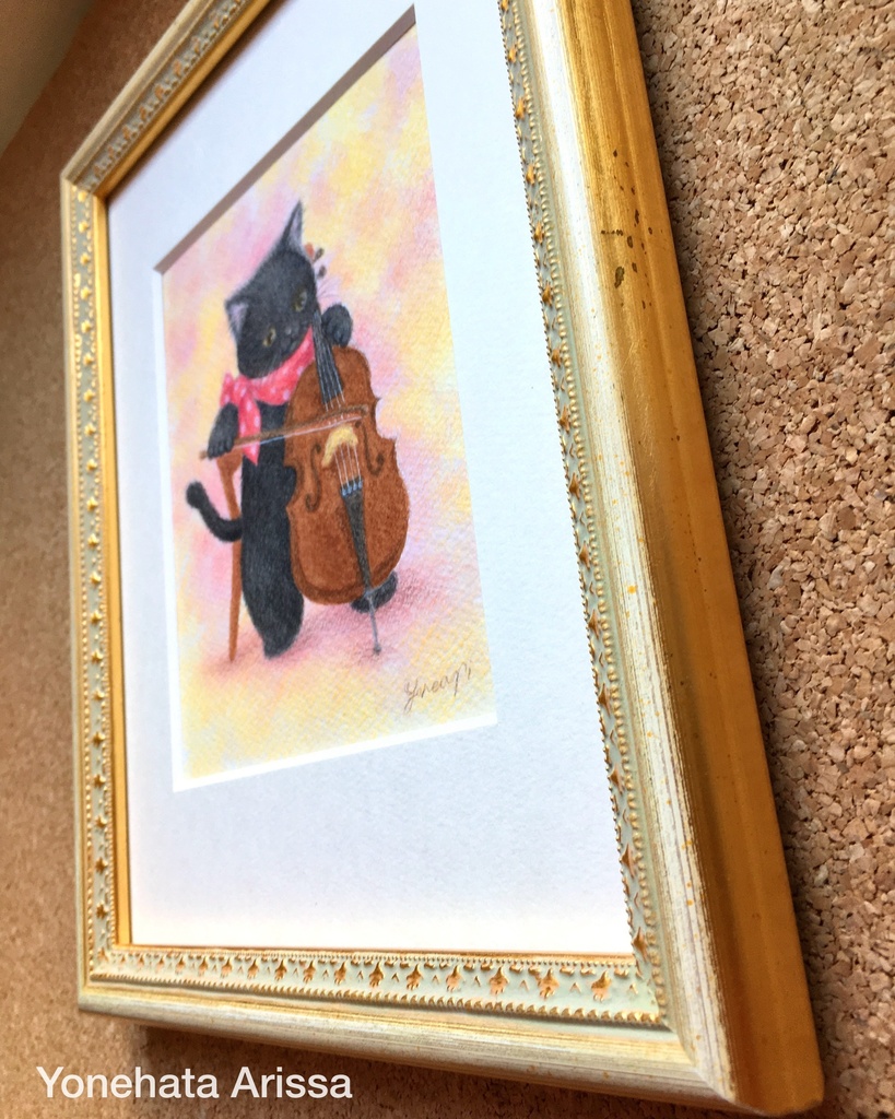 原画作品「チェロ弾きの黒猫」