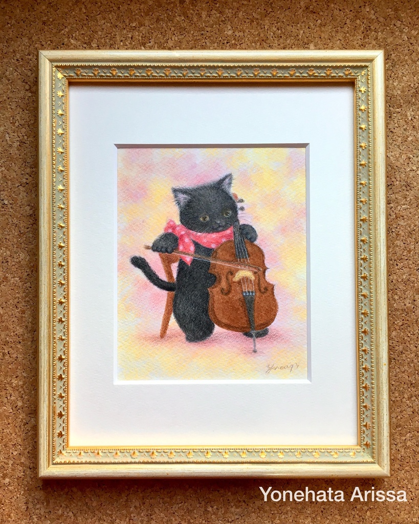 原画作品「チェロ弾きの黒猫」