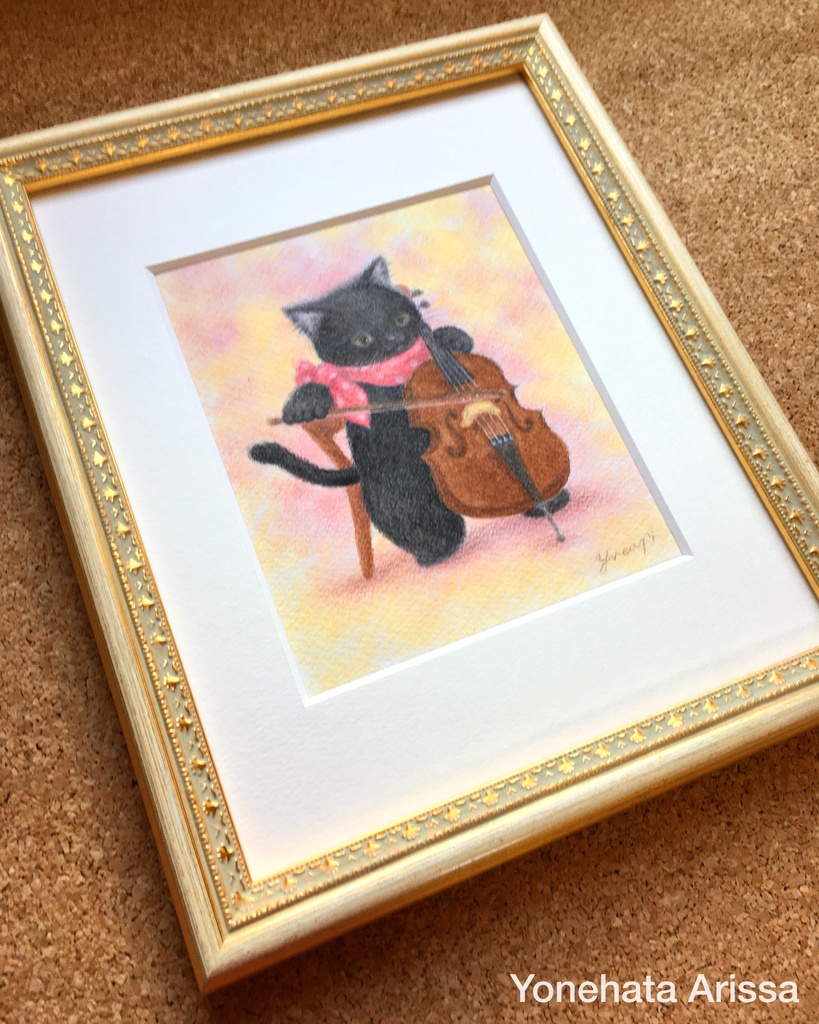 原画作品「チェロ弾きの黒猫」