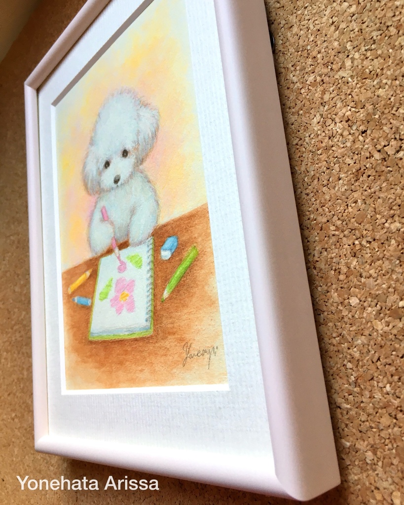 原画作品「お絵描きするトイプードル」