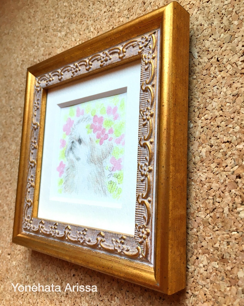 原画作品「お花とペキニーズ」