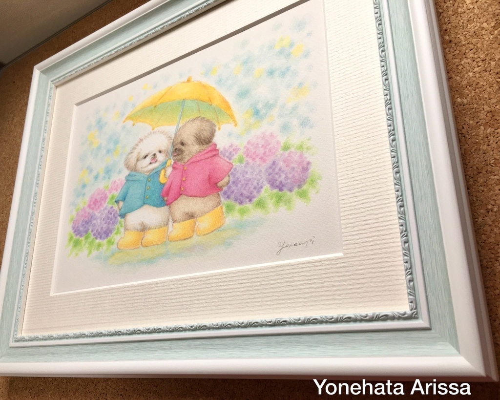 原画作品「雨の日のペキニーズたち」