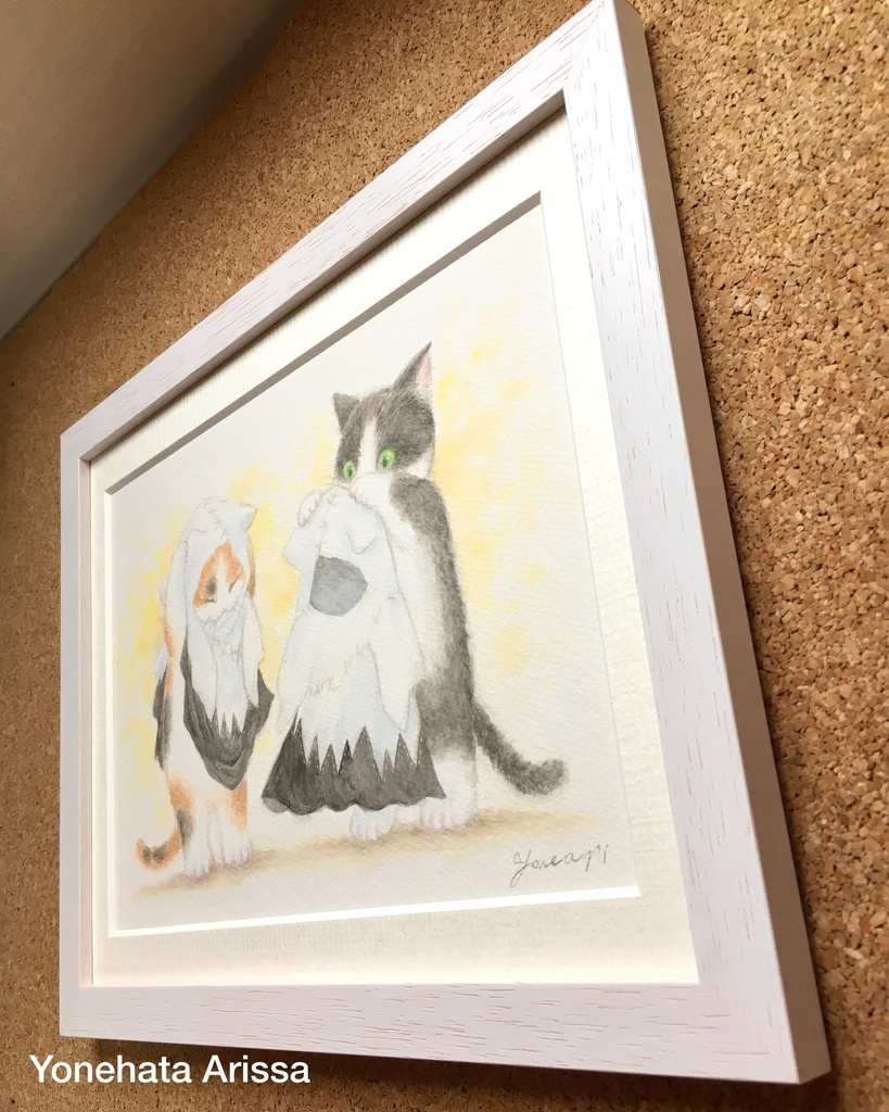 原画作品「ハロウィンの衣装を着る猫たち」