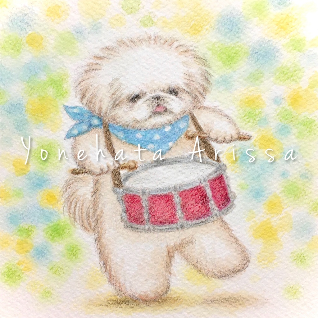 原画作品「ペキニーズと太鼓」