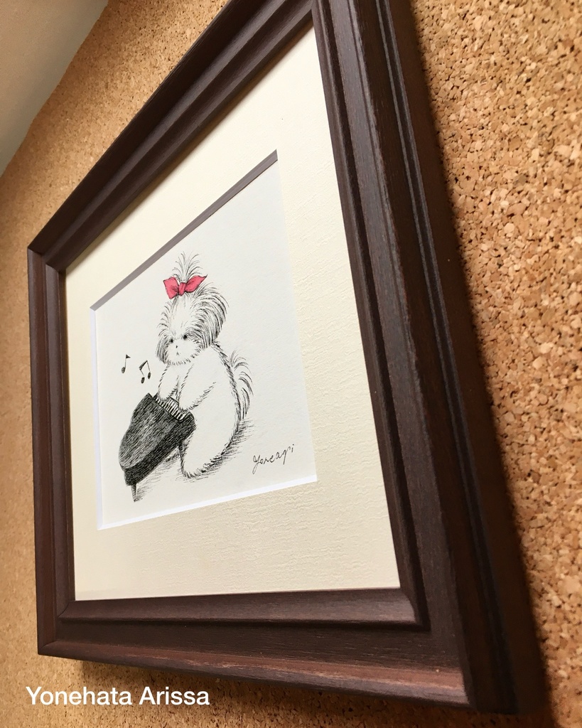 原画作品「ピアノ練習中のシーズー」